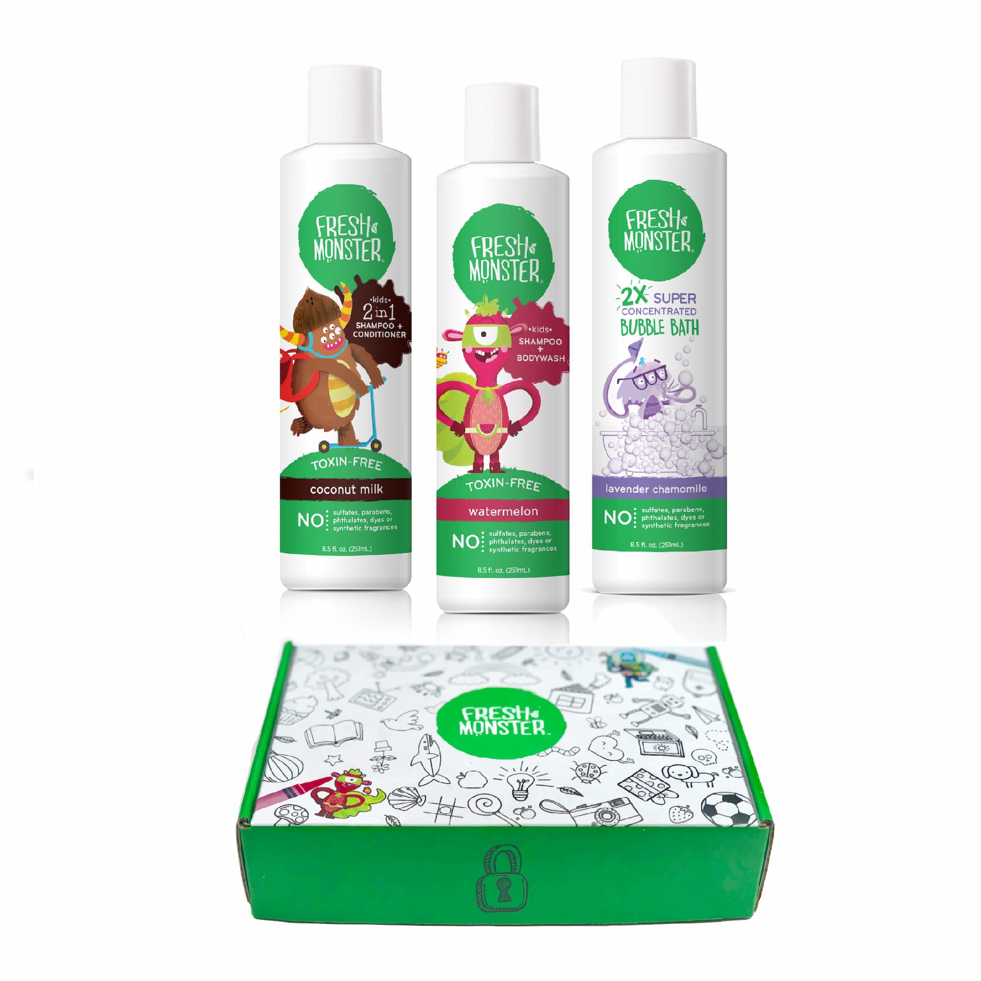 Bather Box Four Pack (3) Shampoo and (1) Conditioner Combo
